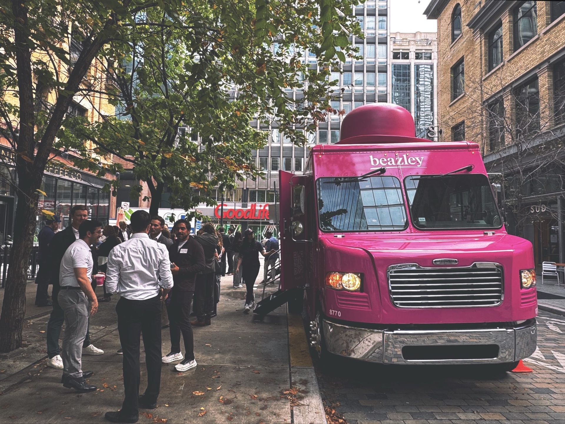 Front view of Beazley Bus in Toronto