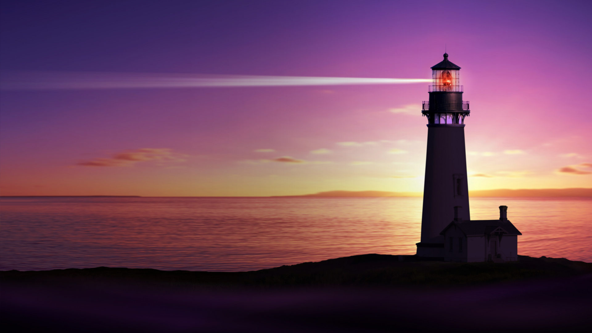 Lighthouse sunset mobile