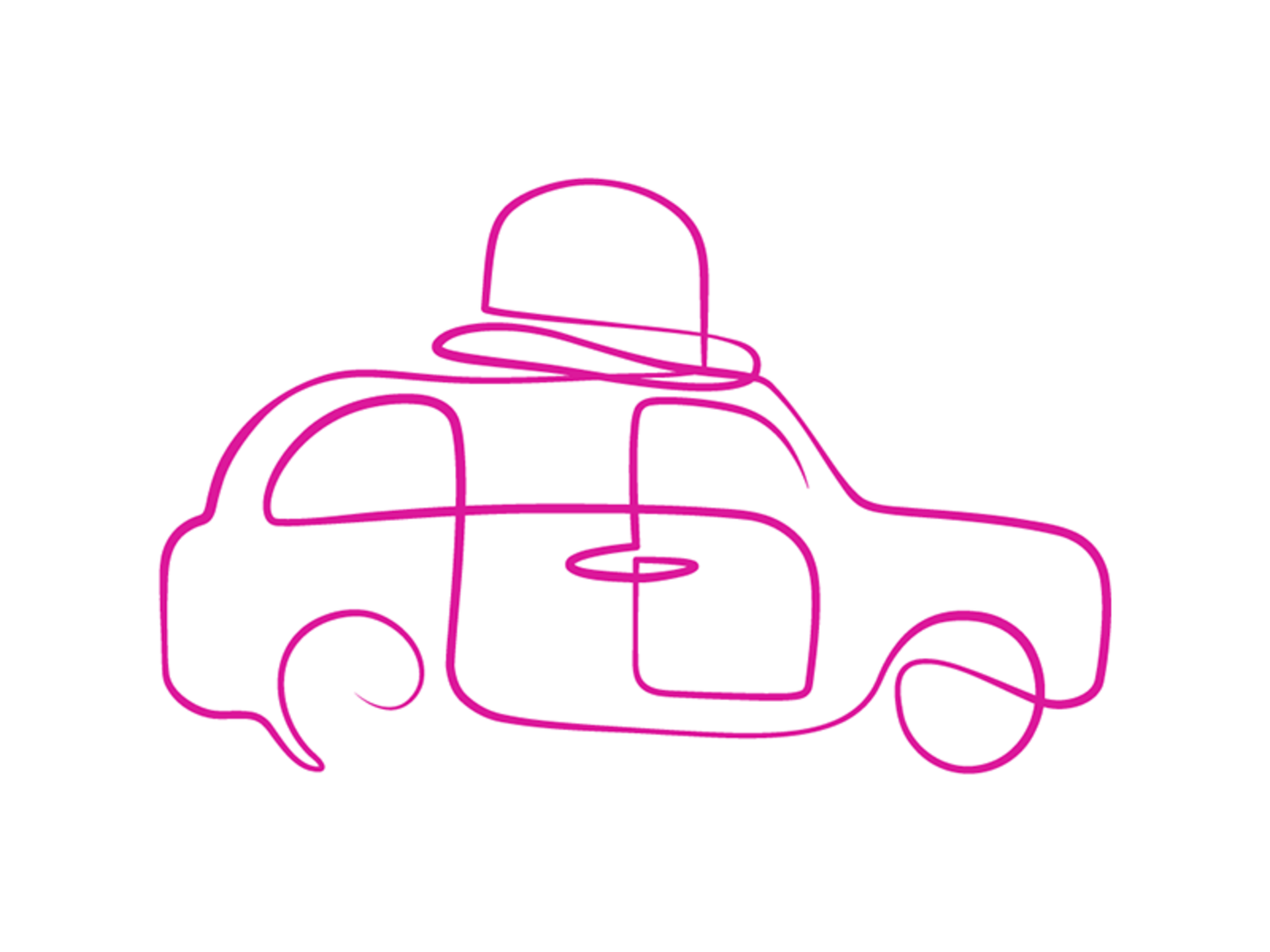 Taxi illustration pink