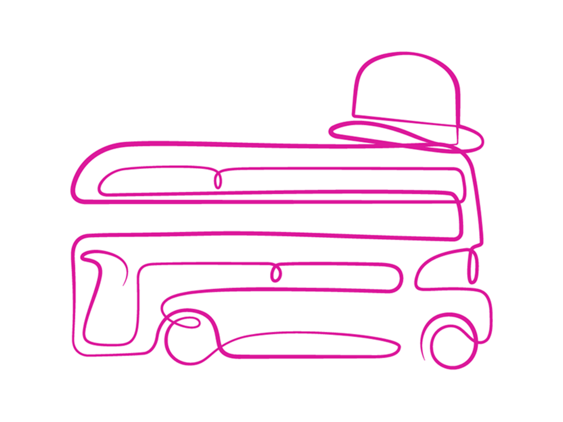 Bus illustration pink